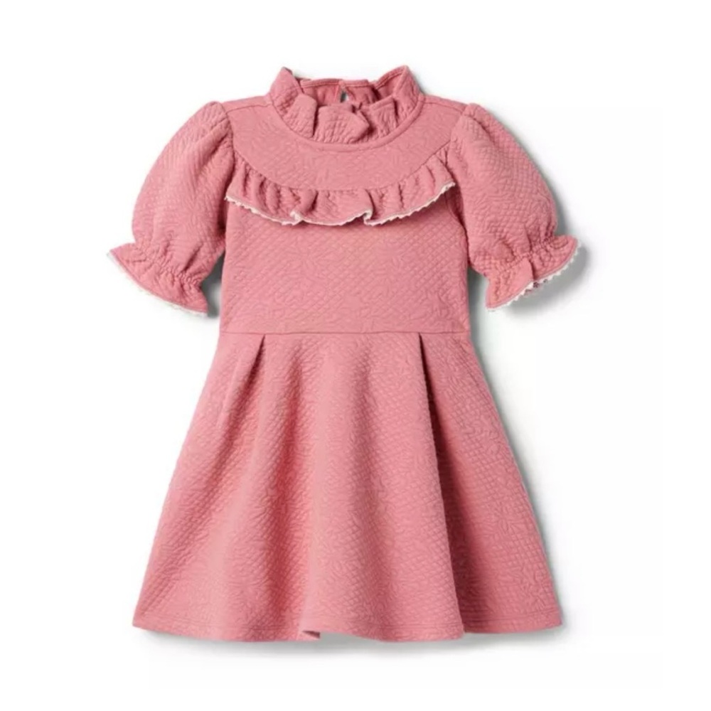 Janie and Jack Pink Textured Ruffle Dress